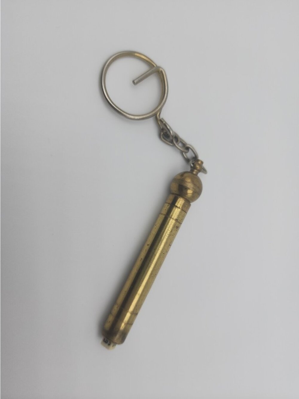 Vintage Brass Tire Pressure Gauge Keychain UNTESTED